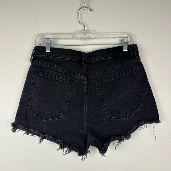 Abercrombie and Fitch Black High Rise Denim Mom Short Women’s Sz 29 - Picture 6 of 8